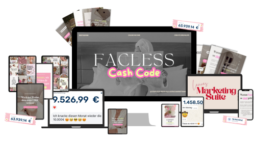 Faceless Cash Code Strategie-Paket für anonymes Online-Marketing ohne Gesichtszeigen